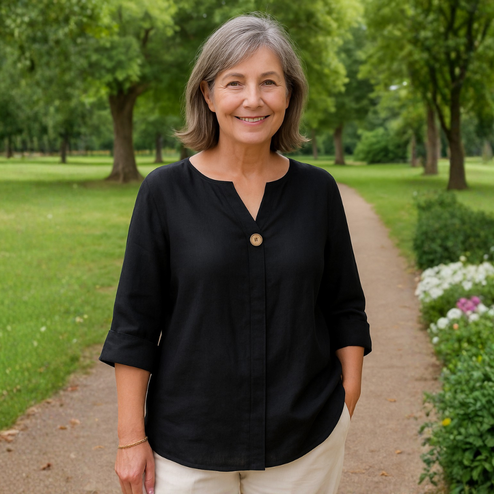 Alexis™|Flattering Linen Blouse