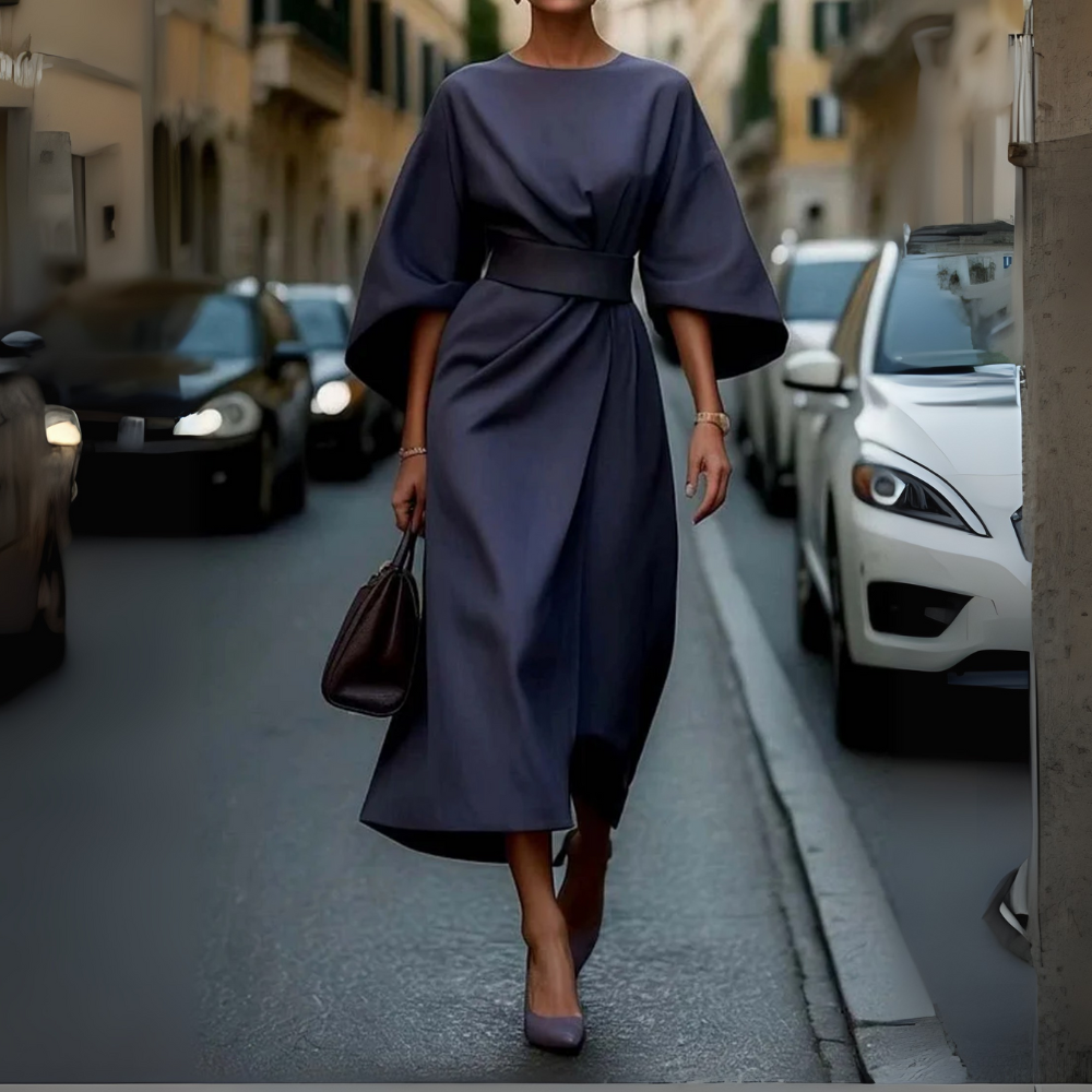 Kiki™|Maxi Length Evening Dress with Belt