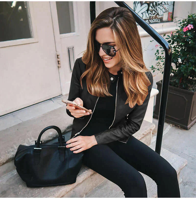 Lucy™|Italian leather jacket