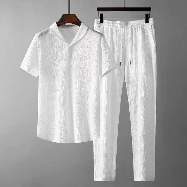 Harrison™|Gama-solid pleate suit set