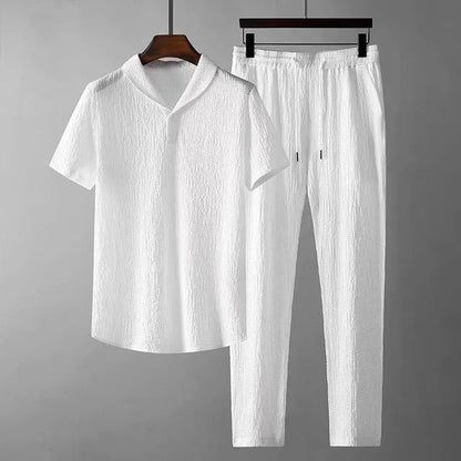 Harrison™|Gama-solid pleate suit set