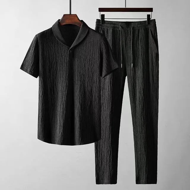 Harrison™|Gama-solid pleate suit set