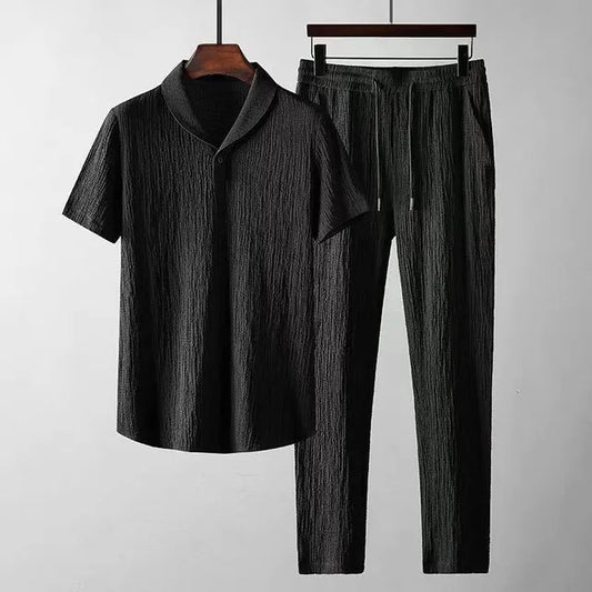 Harrison™|Gama-solid pleate suit set