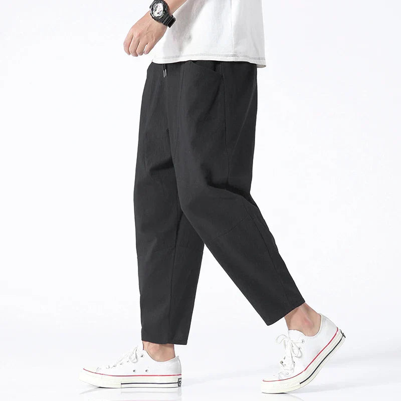 Liam™|Linen Cropped Pants