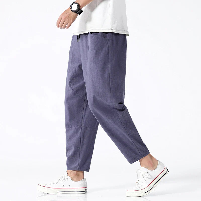 Liam™|Linen Cropped Pants