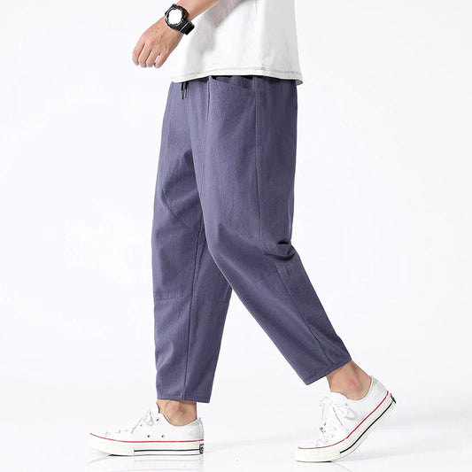 Liam™|Linen Cropped Pants