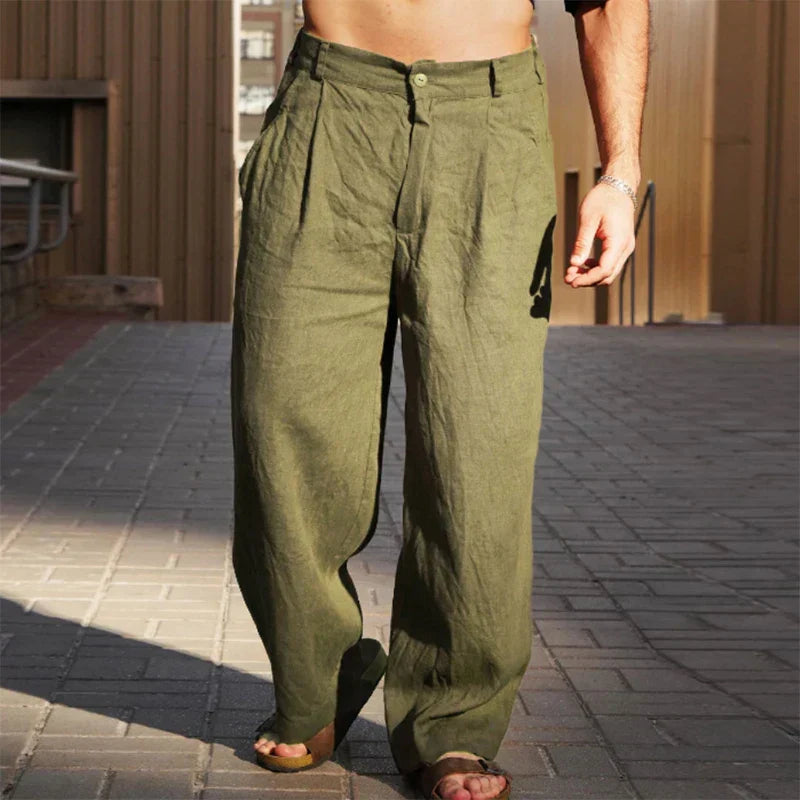 Nate™|Wide-Leg Linen Trousers