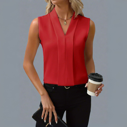 Eliana™|Sleeveless V-Neck Blouse