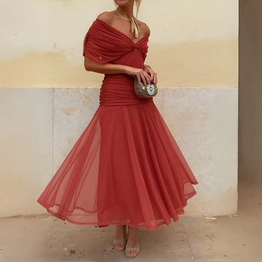Clementine™|Elegant Mesh Boutonniere Dress