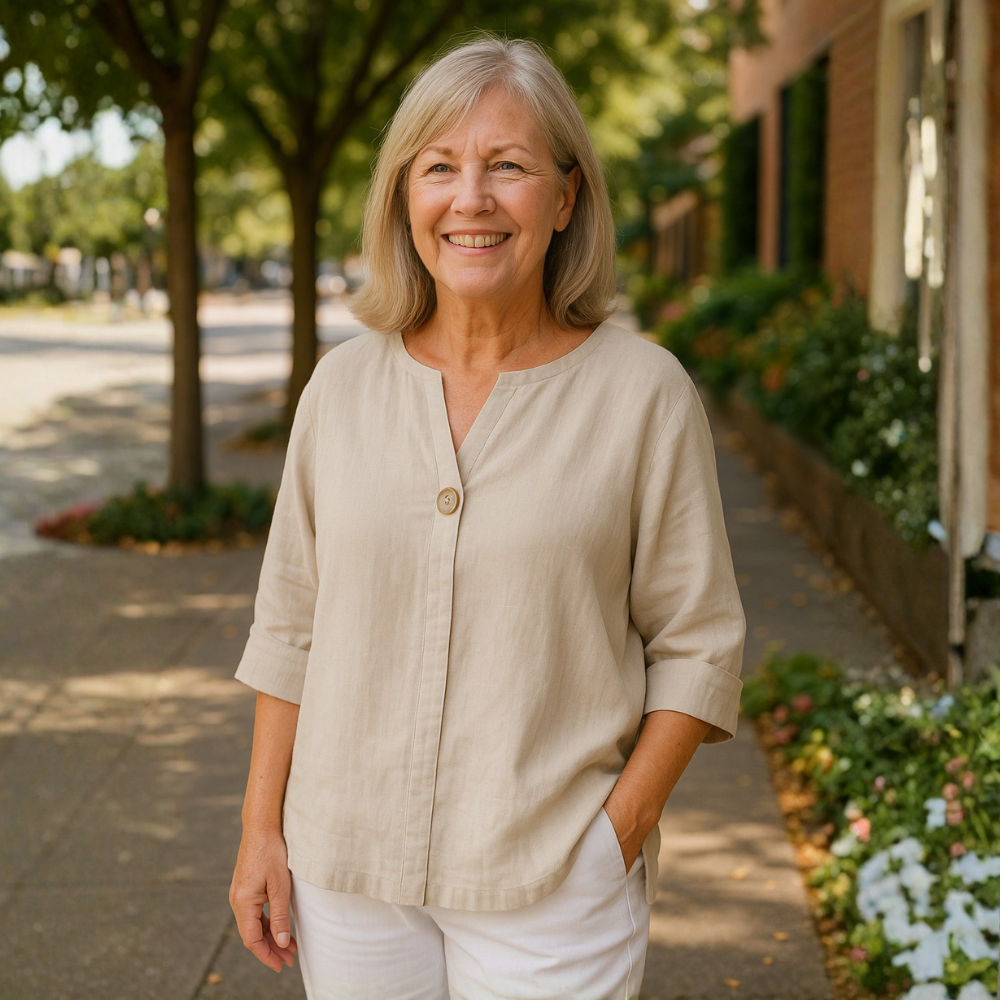 Alexis™|Flattering Linen Blouse