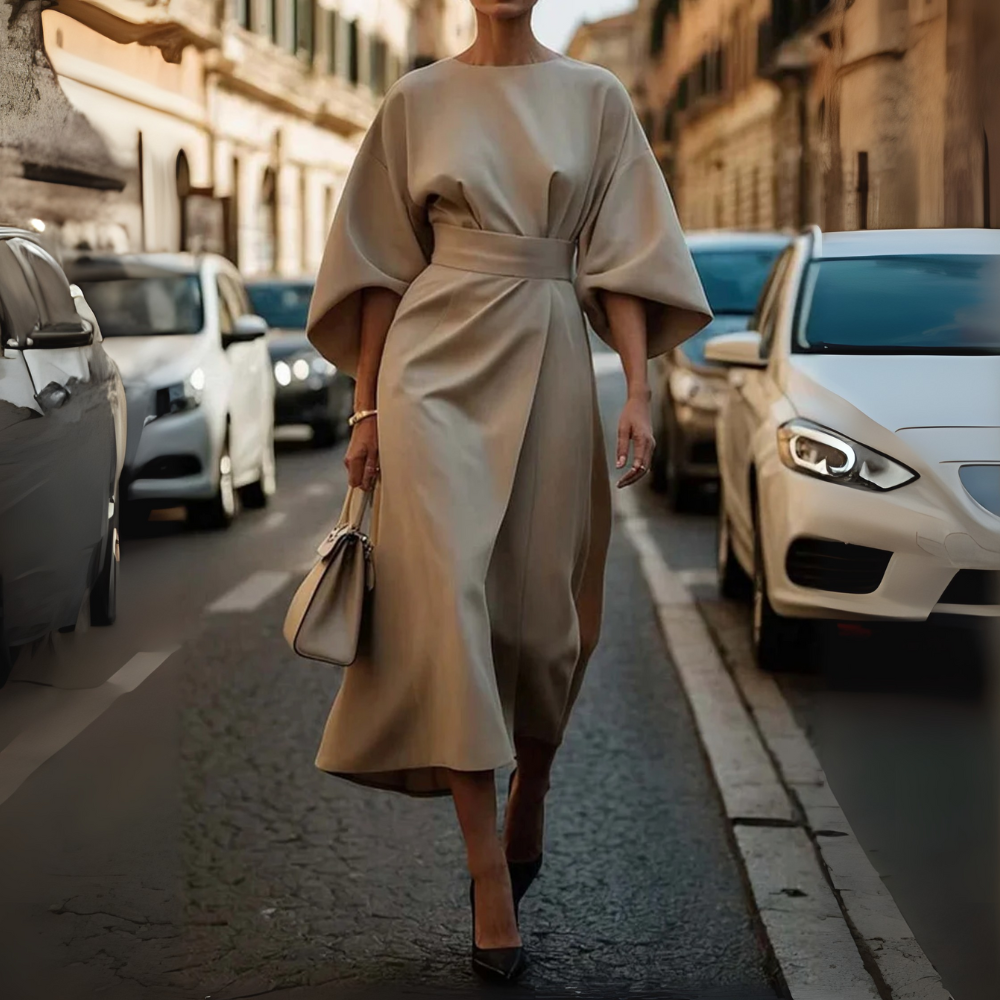 Kiki™|Maxi Length Evening Dress with Belt