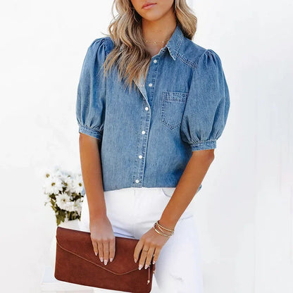 Sophie™|Casual denim blouses