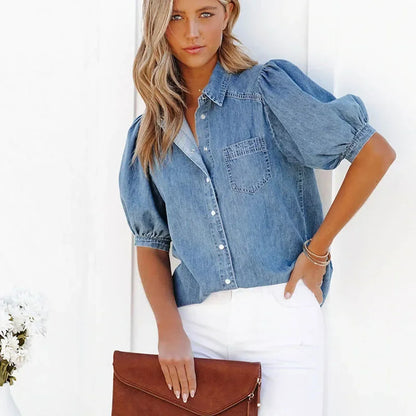Sophie™|Casual denim blouses