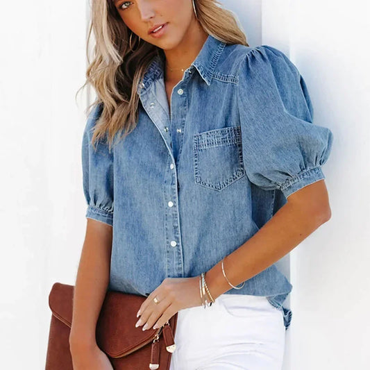 Sophie™|Casual denim blouses