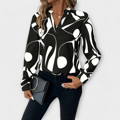 Harper™|Elegant blouse with long sleeves