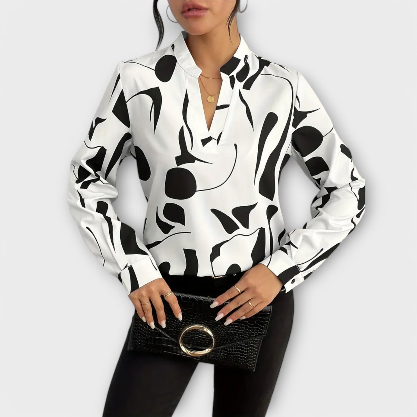 Harper™|Elegant blouse with long sleeves