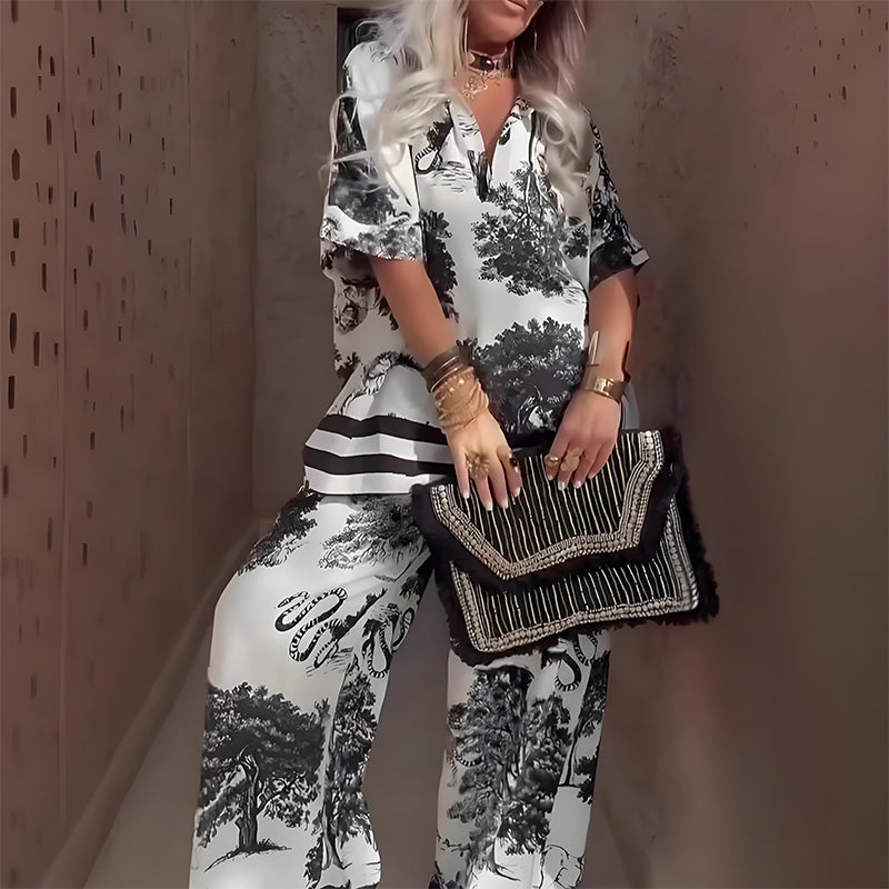 Nina™|V-Neck Two-Piece Set