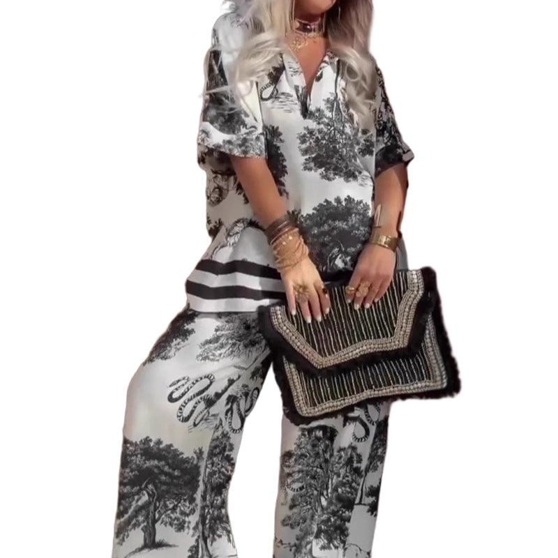 Nina™|V-Neck Two-Piece Set