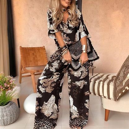 Nina™|V-Neck Two-Piece Set